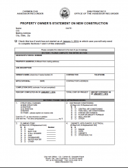Property Owners Statement on New Construction Property Owners Statement on New Construction
