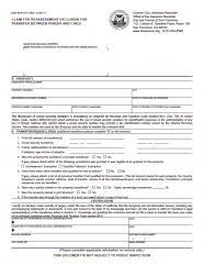 Claim for Reassessment Exclusion for Transfer Between Parent and Child