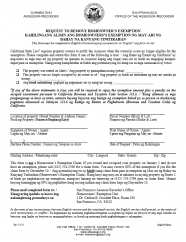 Request to Remove Homeowner’s Exemption (Tagalog Version - Kahilingang Alisin Ang Homeowners’s Exemption Ng May-ari Ng Bahay Na Kanyang Tinitirahan)