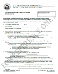 Transfer Tax Affidavit (Spanish - declaración jurada de impuesto sobre transmisiones)